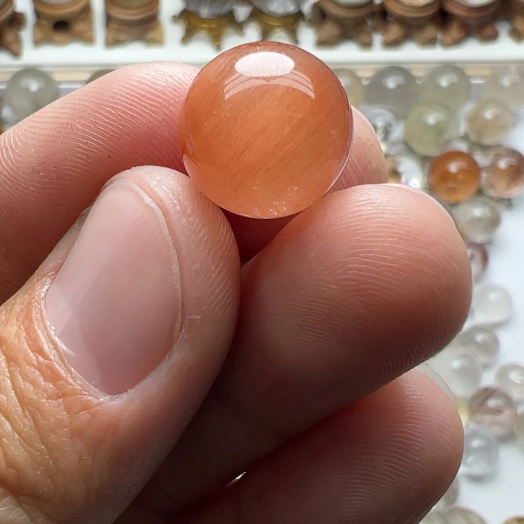 珠宝半成品水晶未镶嵌兔毛球