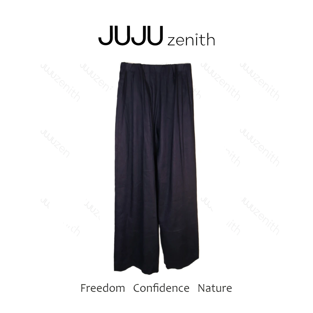 JUJU·智性感·时尚垂感亚麻阔腿裤百搭