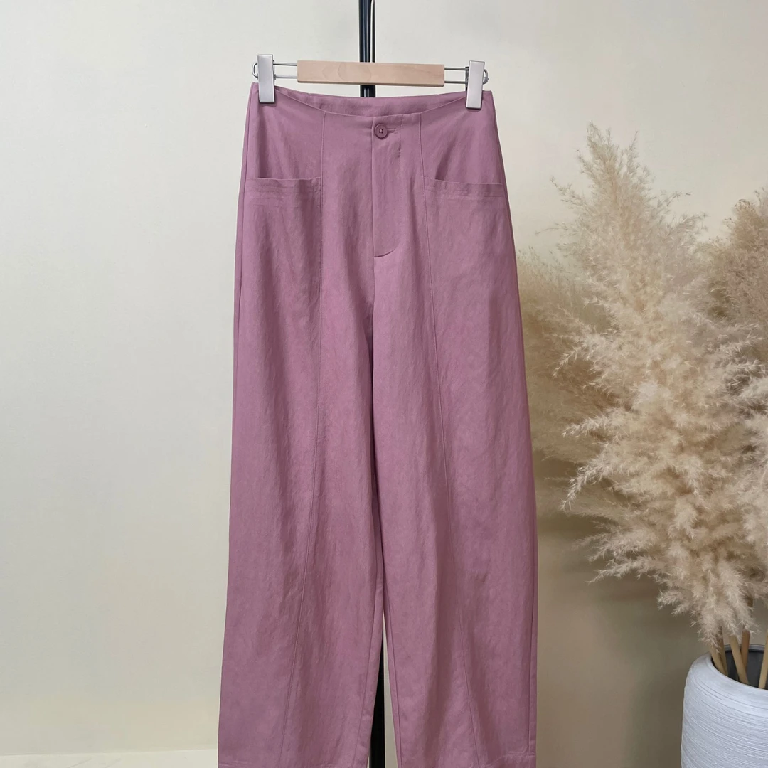 P25023A春夏极简休闲垂感镰刀裤