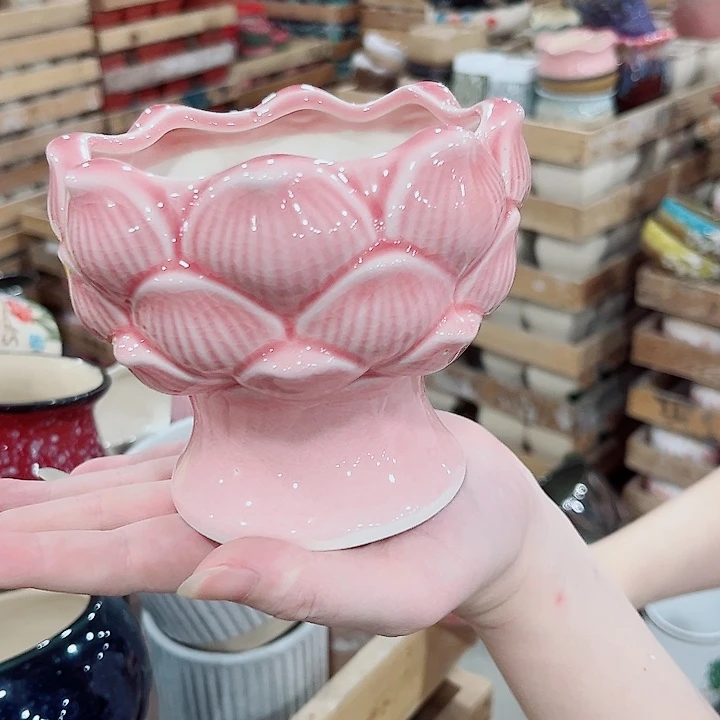 有孔.凑单10元陶瓷花盆发货！