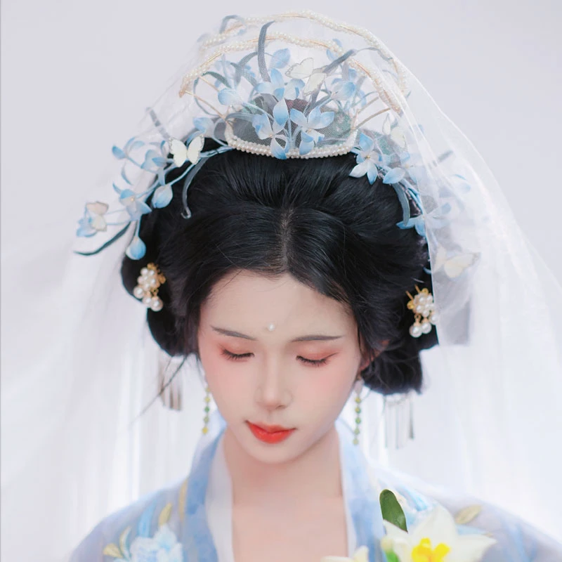 耀如春华汀兰软纱 J-20【售完绝版】 原创真丝烫花超仙头饰国风发饰