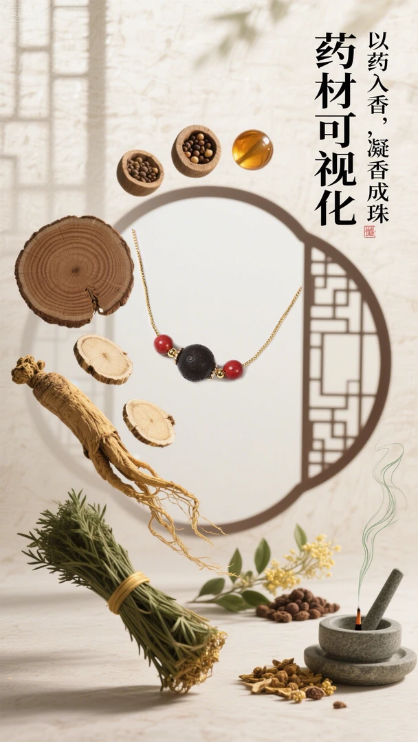 黑龙涎护心保心强心合香珠非遗自制古法中药锁骨链百搭时尚美观