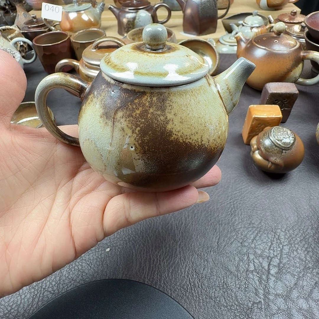 手工手作柴烧茶具壶