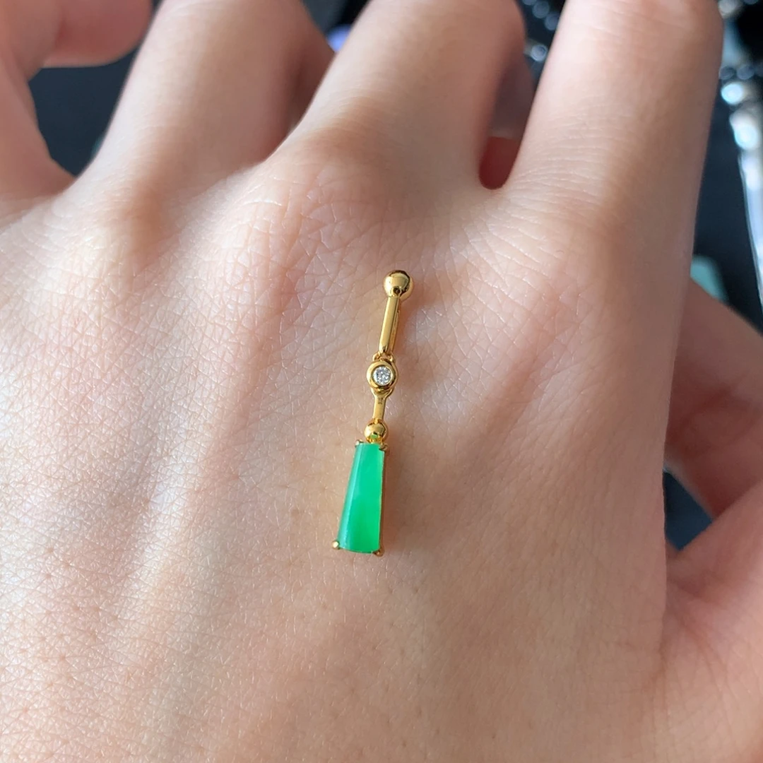 ****翡翠18K金镶嵌吊坠(不含链)