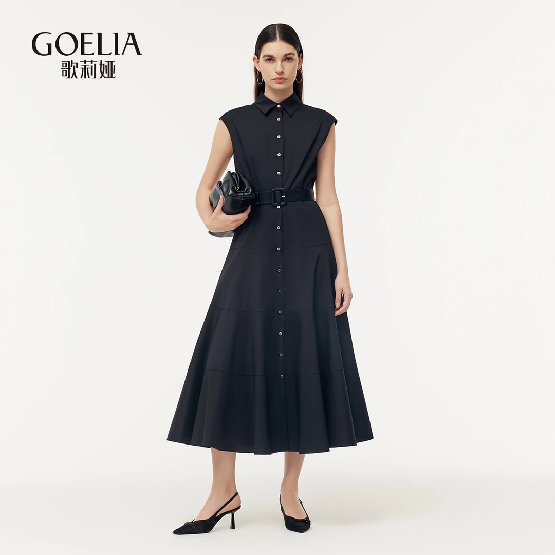 歌莉娅春季新品时尚大摆量造型感连衣裙显瘦日常通勤1E3C4K170