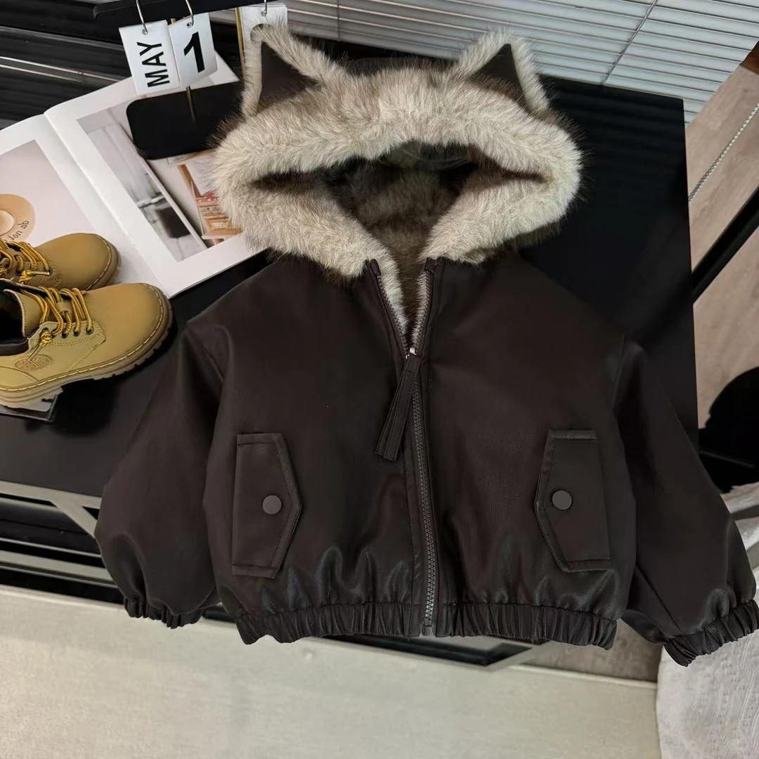 【XH】2025冬季加绒新款韩版休闲宽松韩系毛毛皮衣外套 70010