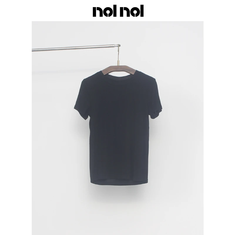 【nolnol】奥地利兰精天丝+羊毛T恤 / 解构圆领正肩 / 静奢通勤