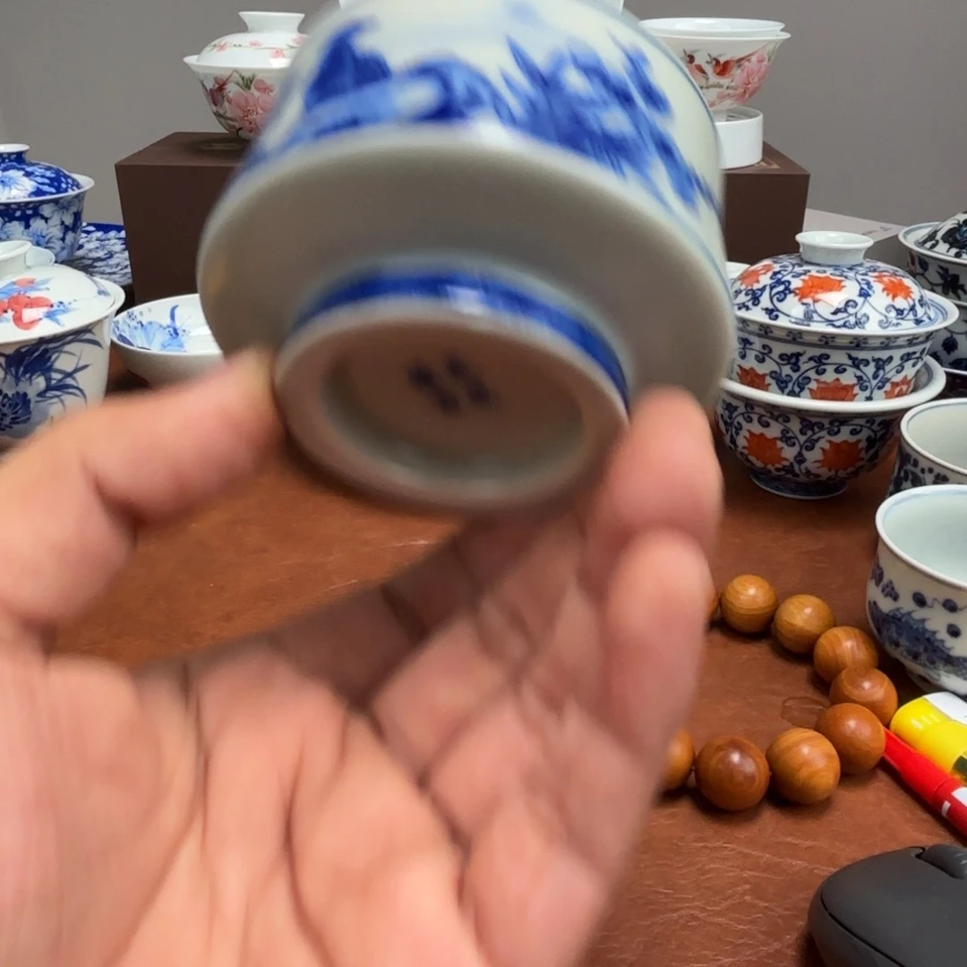 陶摆件大暇花鸟大杯子景德镇发货