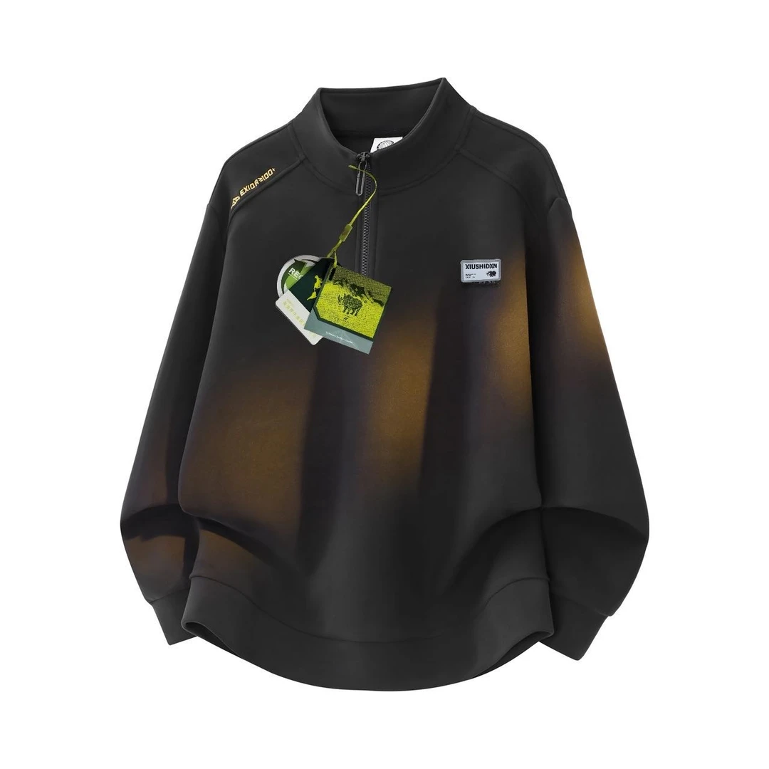 25秋冬季半拉链时尚百搭通勤情侣款卫衣9585