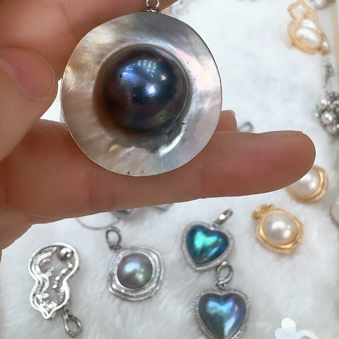 拼合珍珠（马贝珠）颈饰未镶嵌