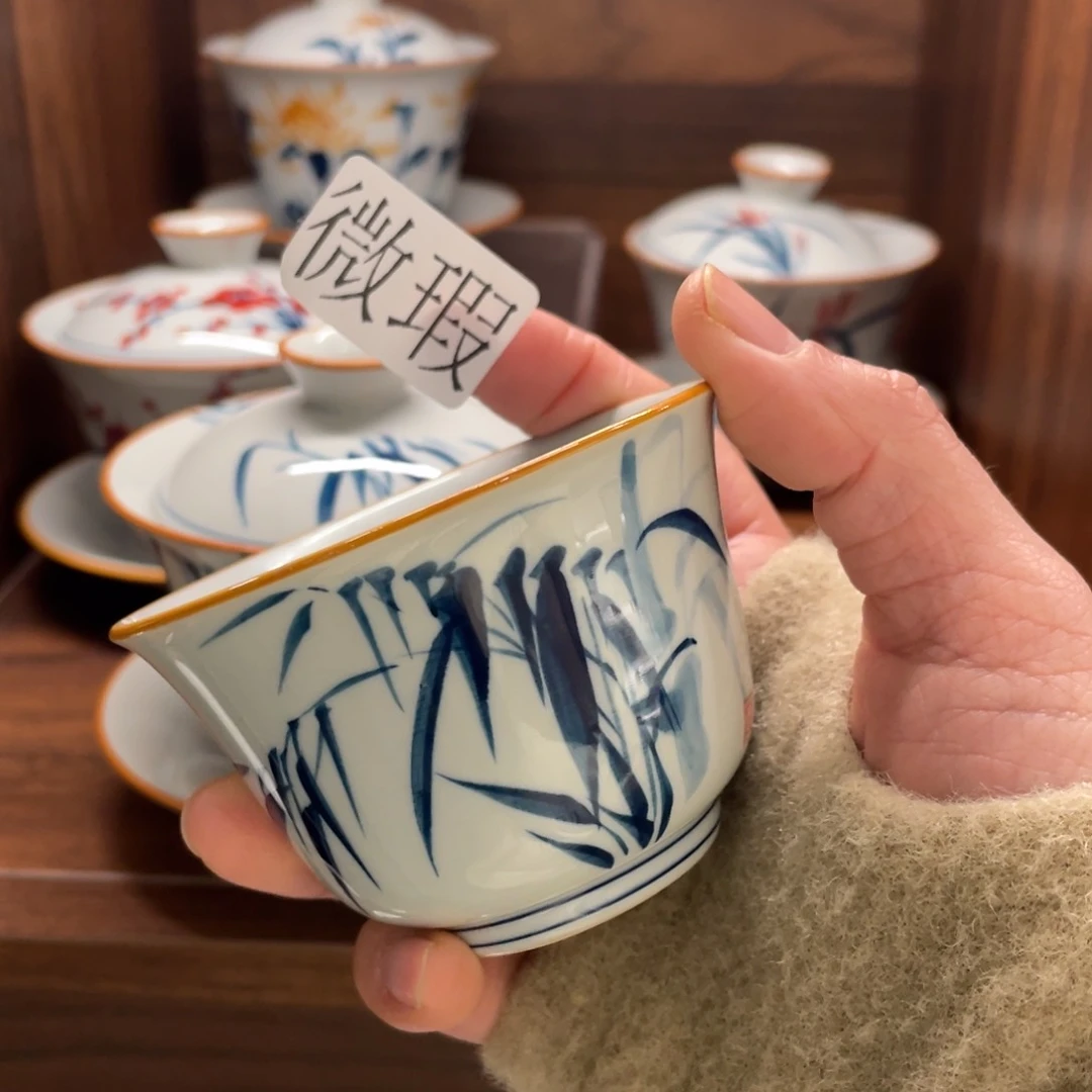 微瑕纯手绘釉下彩