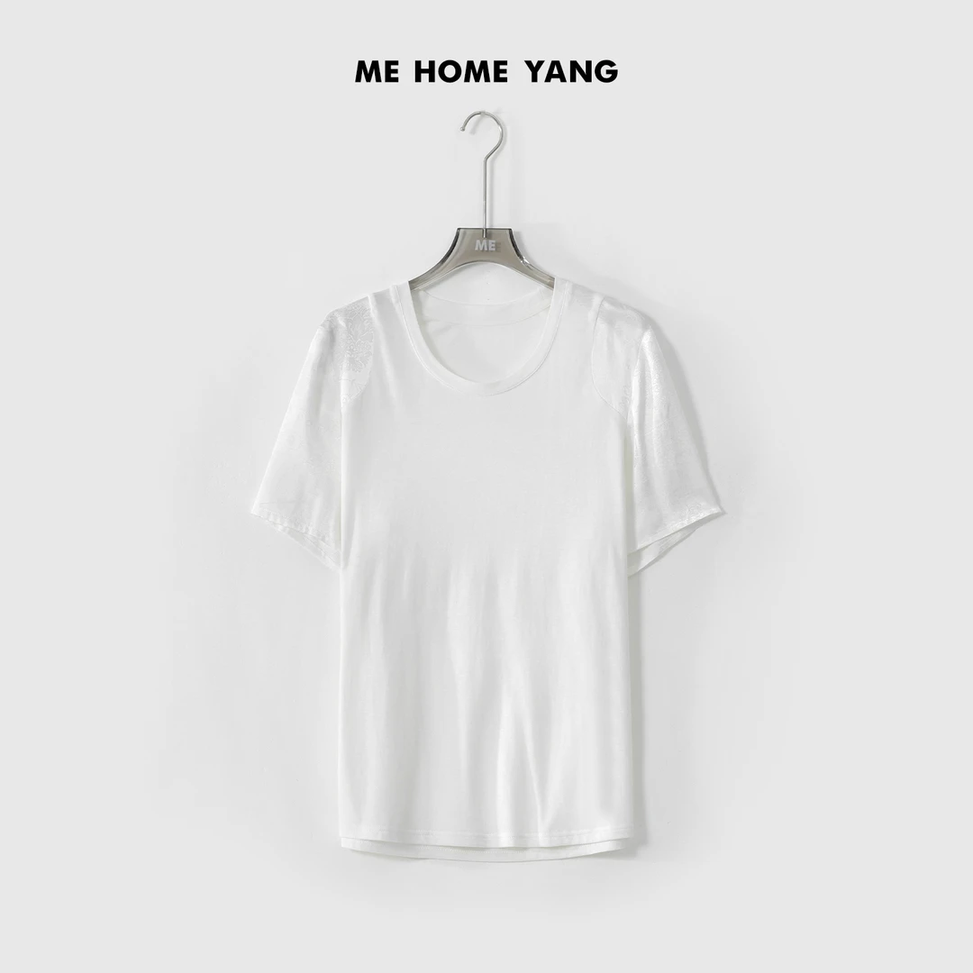 ME【国风肩袖T】夏季新款女士显瘦时尚纯色百搭T恤女MEQS1745