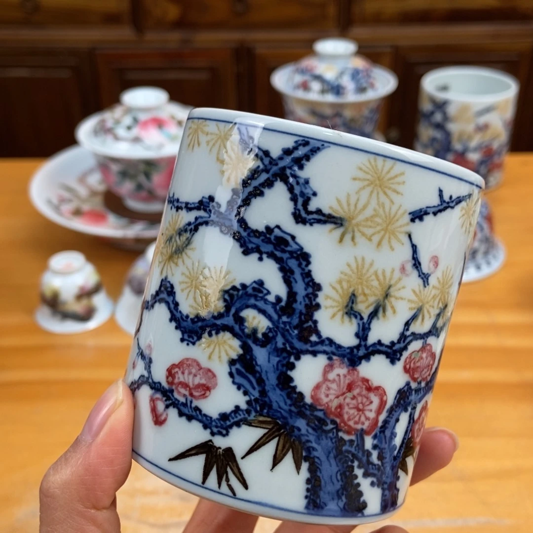 手绘现代茶具非古董