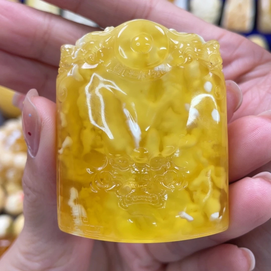 裸石蜜蜡未镶嵌琥珀蜜蜡牌子吊坠