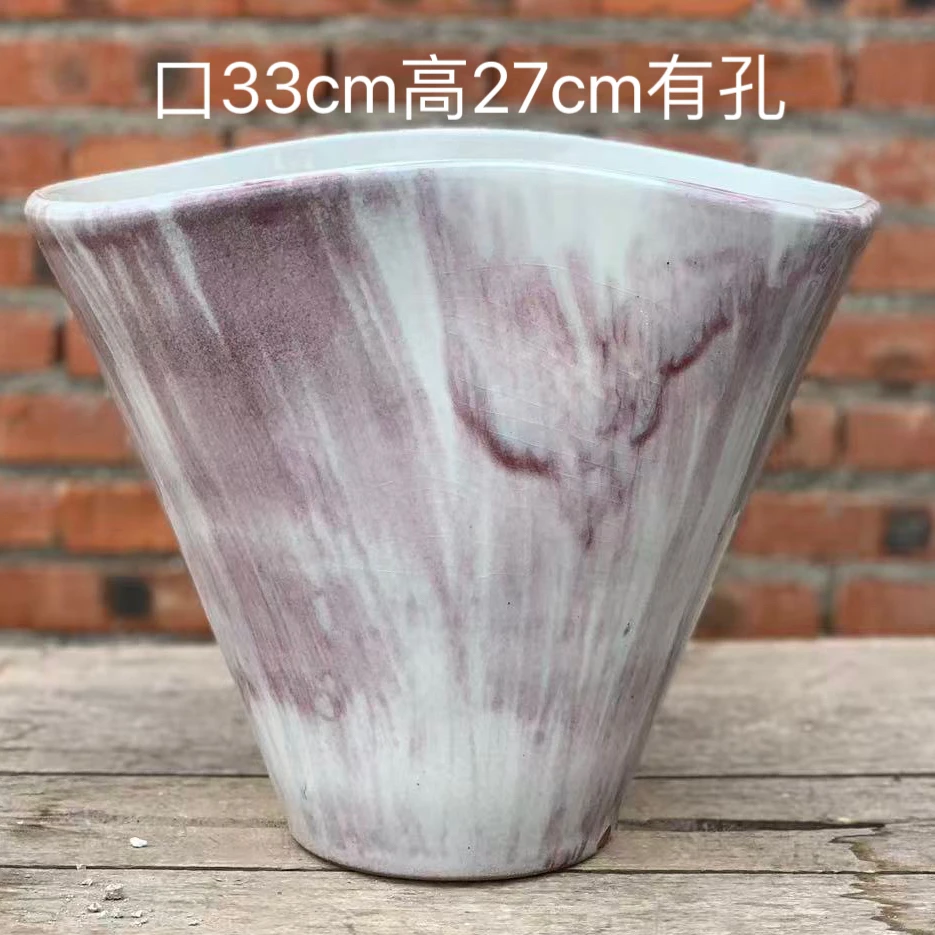 19粗陶复古气泡釉法师绿植花盆