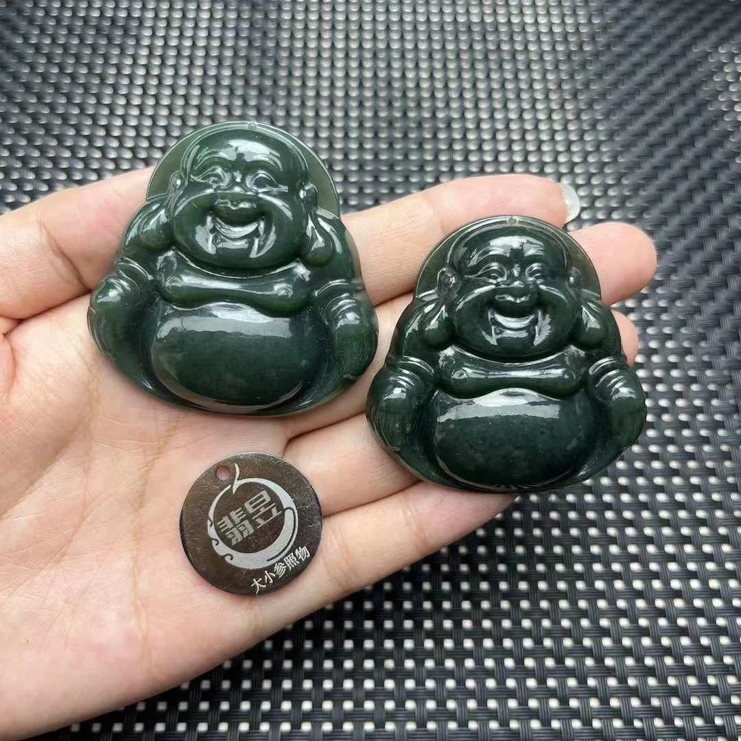 翡昱-N3-14300-和田玉佛公吊坠绑绳/约48*48*10/-多样性发其一D