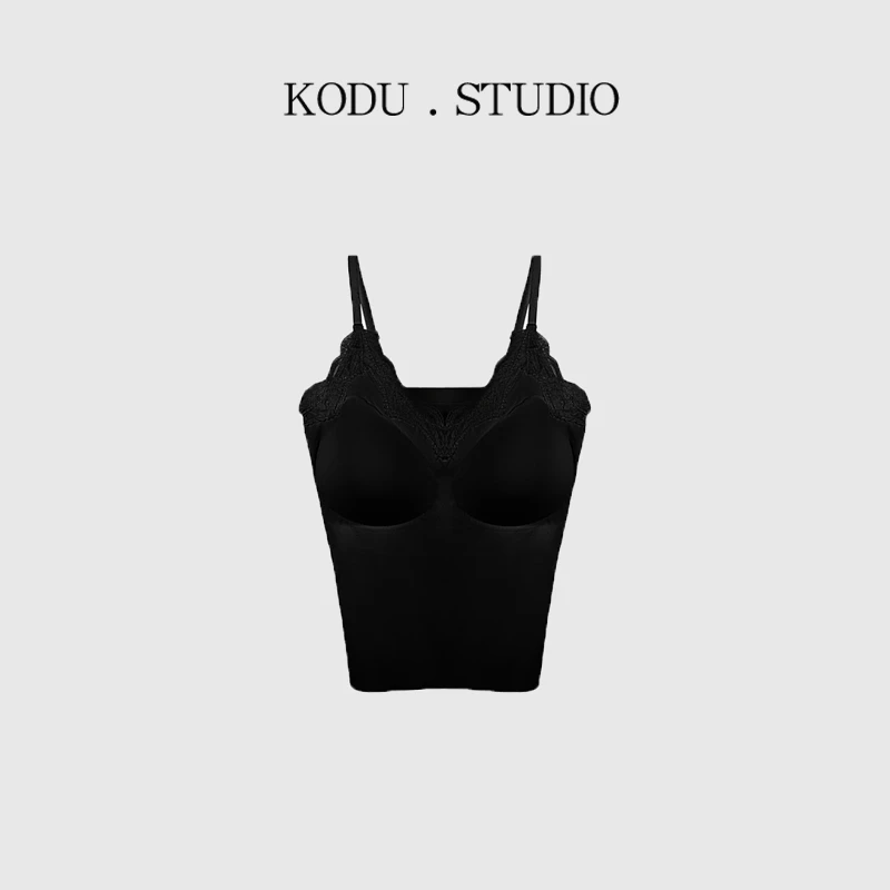 Y【刻度KODU】ZR-5156春夏新款显瘦无痕蕾丝流苏边美背吊带