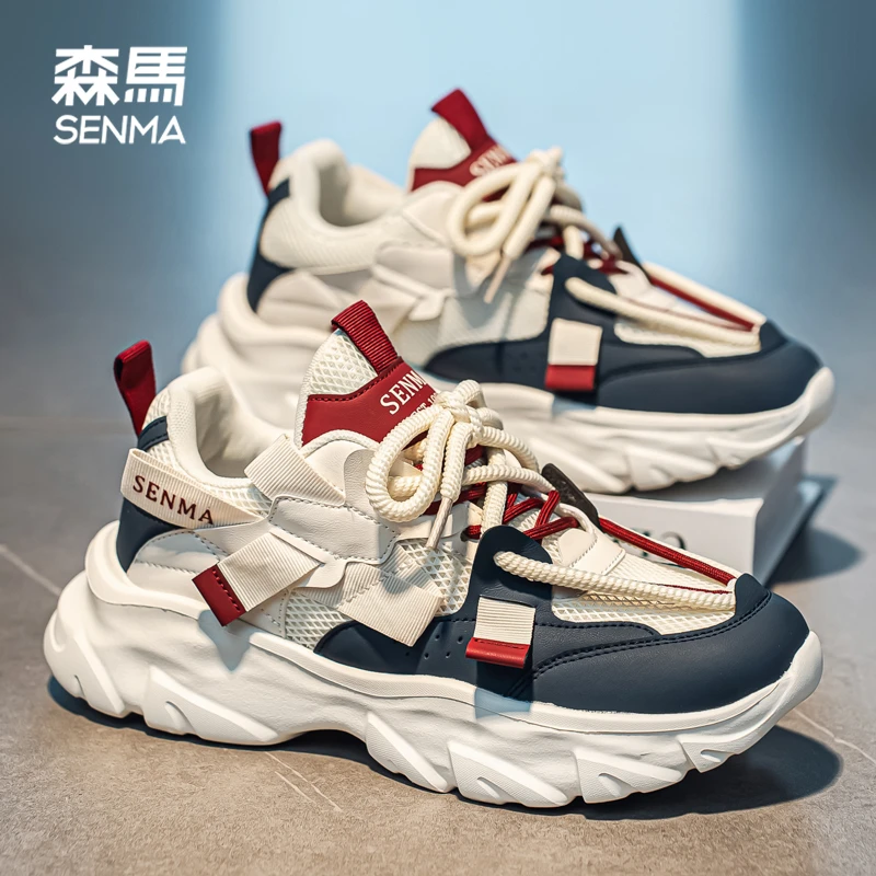 森马鞋子男款网面透气男生厚底老爹鞋百搭潮流男士运动跑步休闲鞋