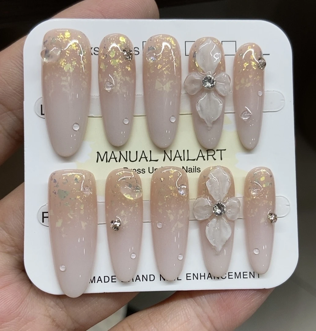 【98号】纯手工轻奢高定气质显白温柔百搭可拆卸穿戴甲