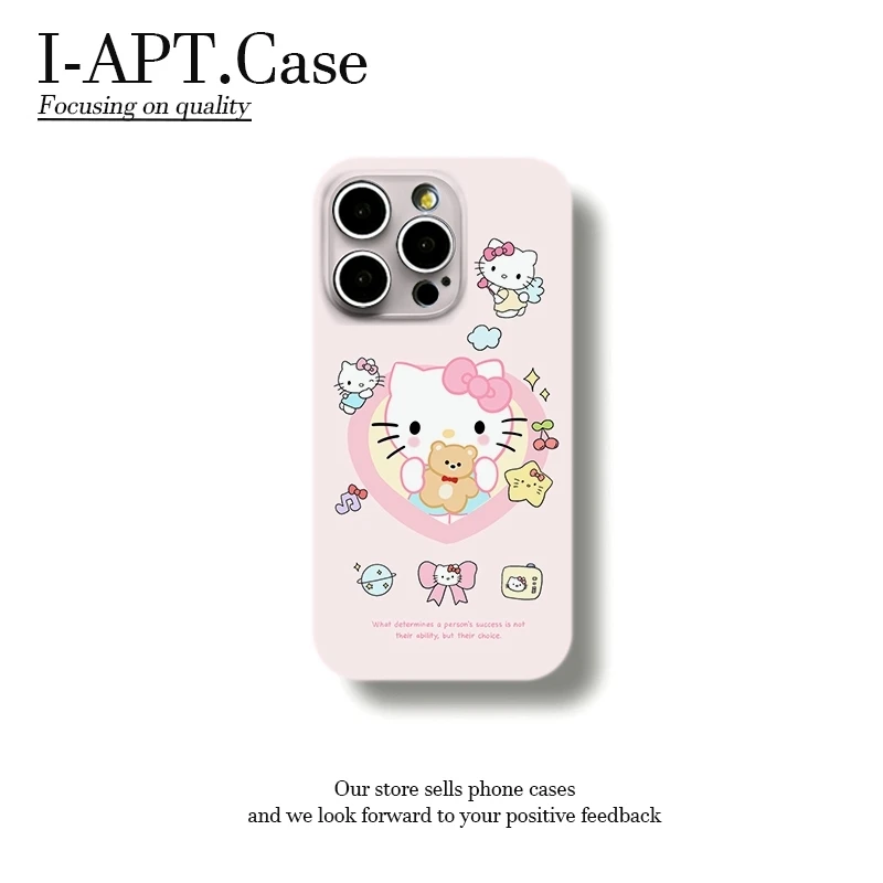 抱熊爱心KT猫菲林软壳适用iPhone苹果16手机壳华为oppo小米vivo新