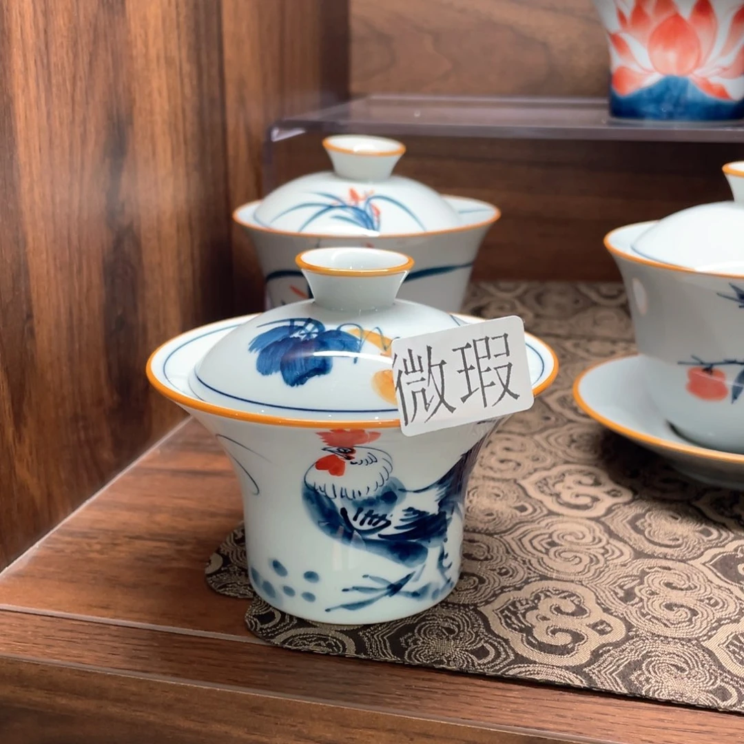 微瑕釉下彩纯手绘