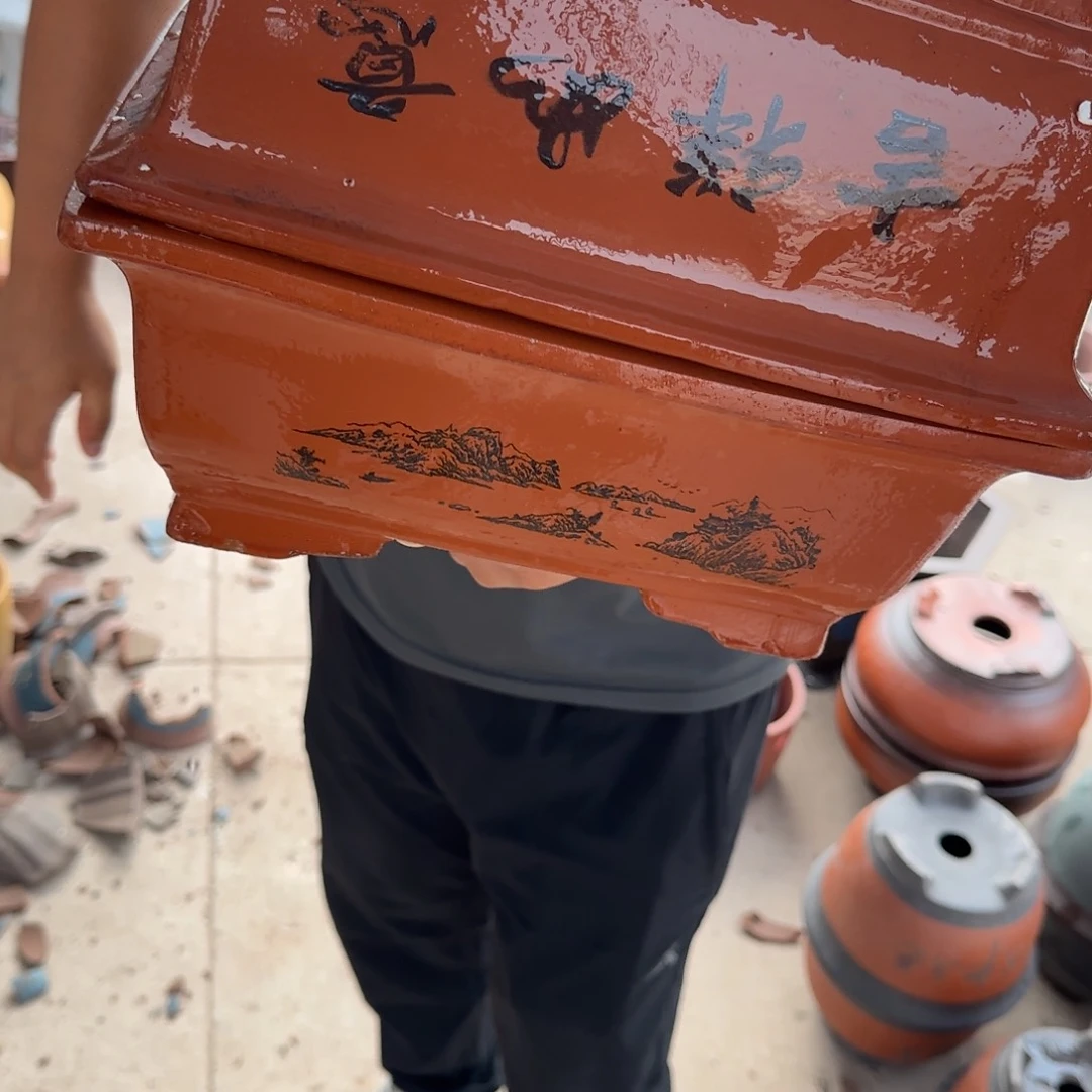 紫砂花盆口径26.18.10口径