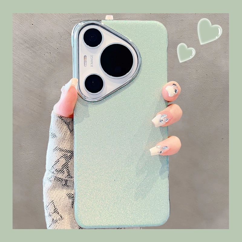 适用华为pura70pro+手机壳高级感无边框绿色pura80pro超薄Ultra女