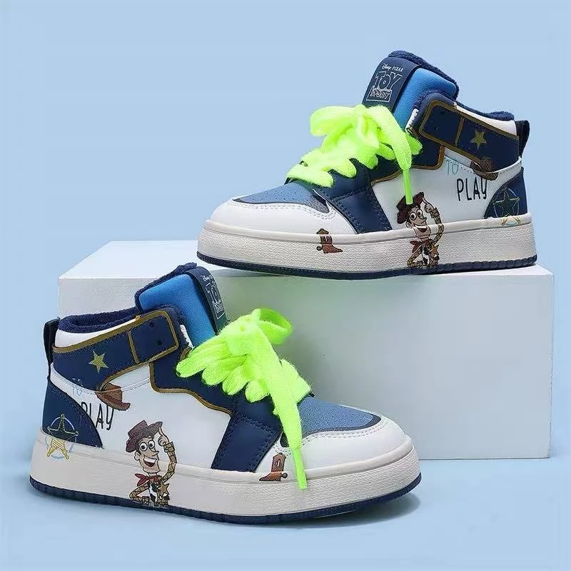 【023】2024新款冬季迪士尼魔术贴儿童二棉鞋软底板鞋加绒保暖鞋子