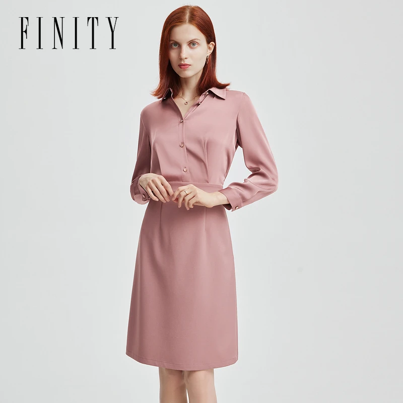 【粉丝专享】FINITY 新款针织连衣裙气质收腰修身高腰 F21WCD05L6