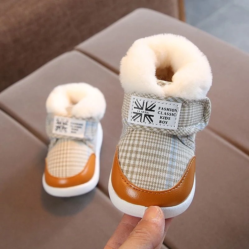 冬季宝宝婴儿软底防滑保暖可爱鞋学步鞋加绒男女儿童棉鞋雪地靴ww