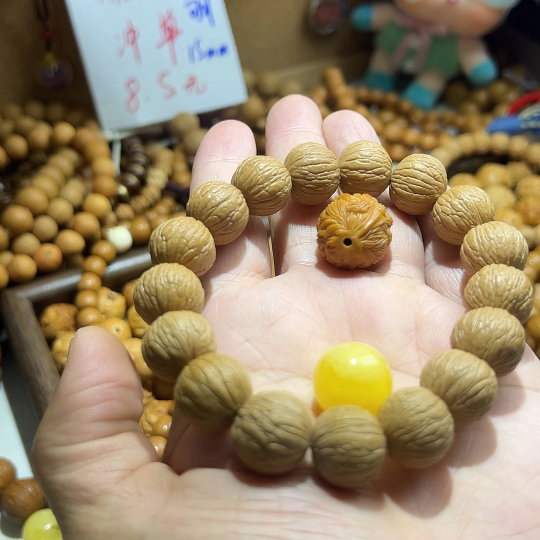 情***缘猴头核桃手串凤羽➕单籽