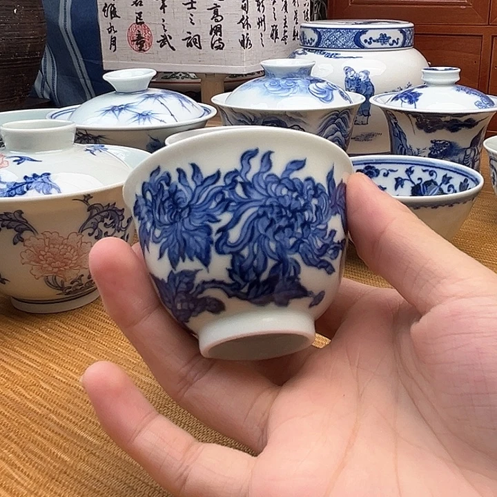 手工绘手绘花卉杯