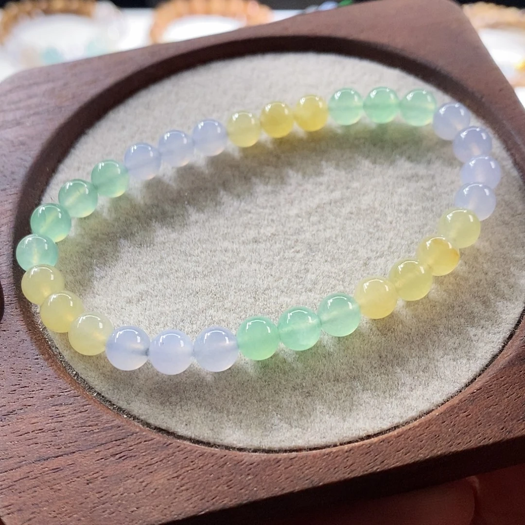 散珠翡翠甜色马卡龙手串