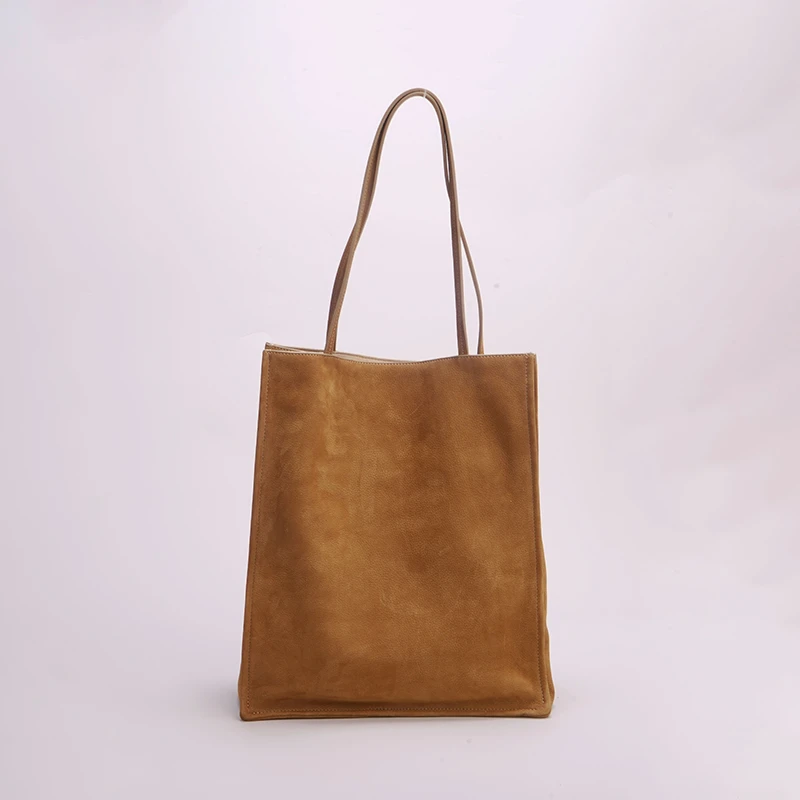 UCM新款时尚百搭休闲大容量气质腋下女款托特包#153014简约棕色