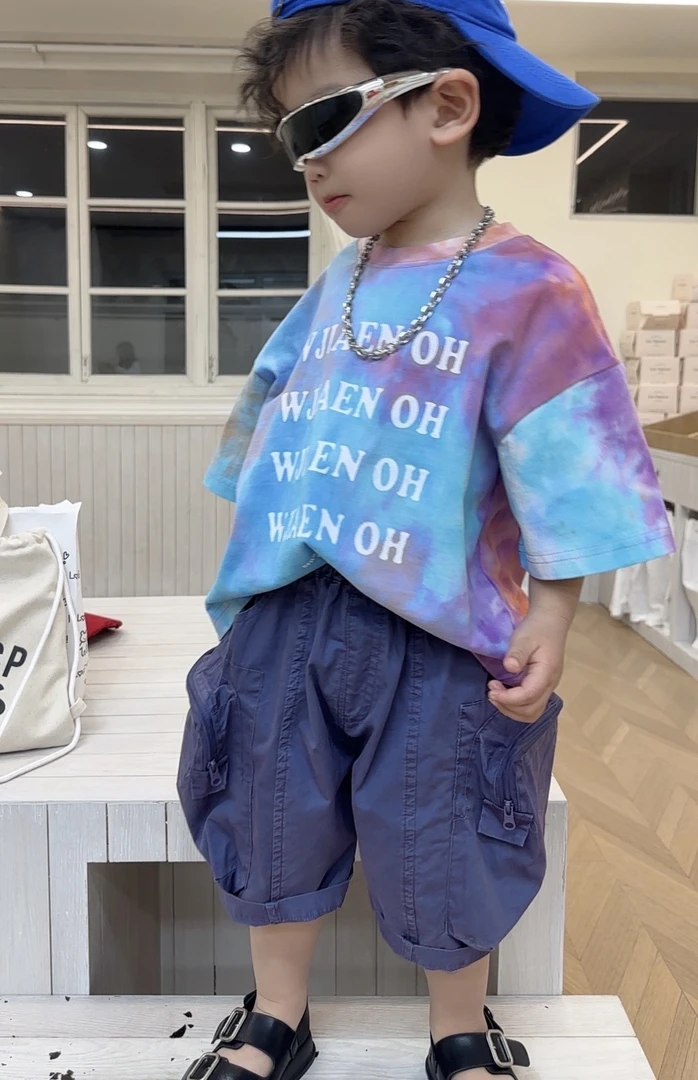 【棉逗熊品牌】2025男童韩版夏季休闲中大童百搭T恤-15238