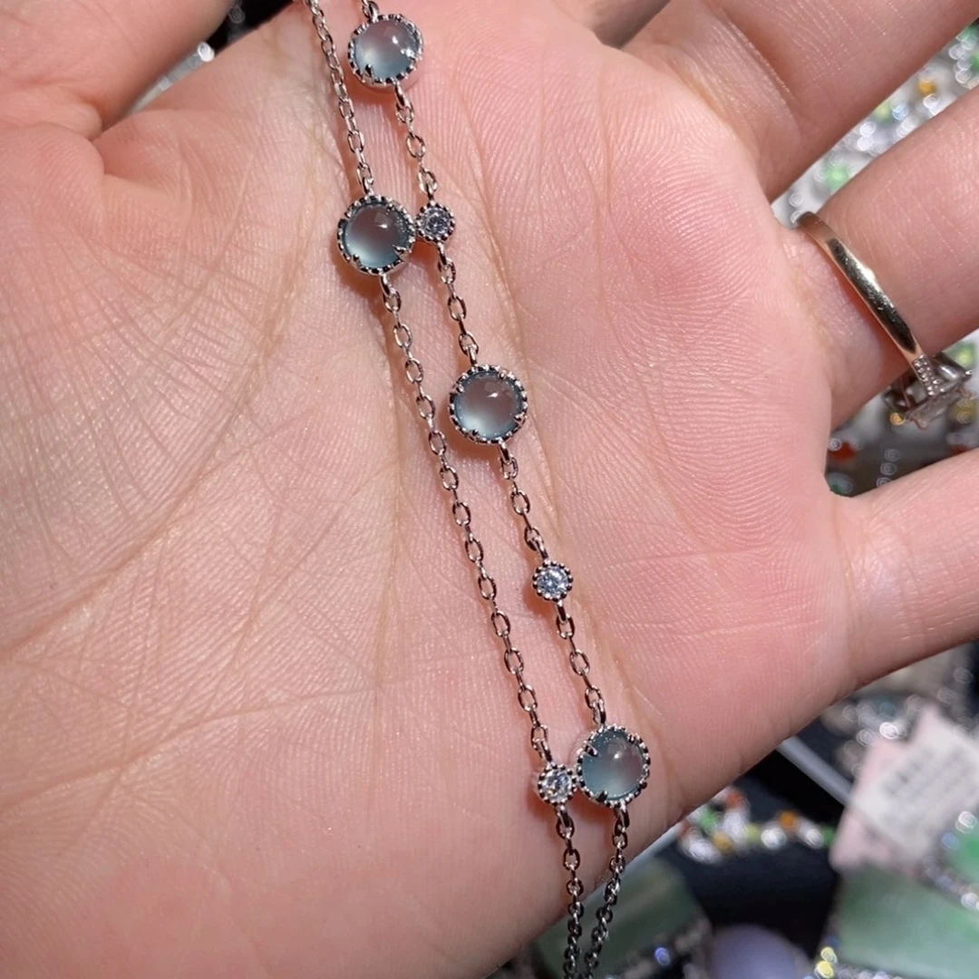 银S925镶嵌手链翡翠