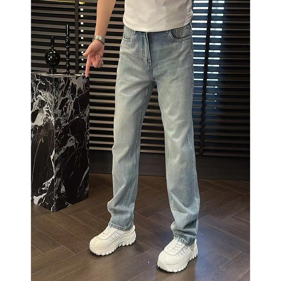 東•Dongzi 高奢品质丨春季新款·时尚直筒皮牌休闲百搭牛仔裤517 L