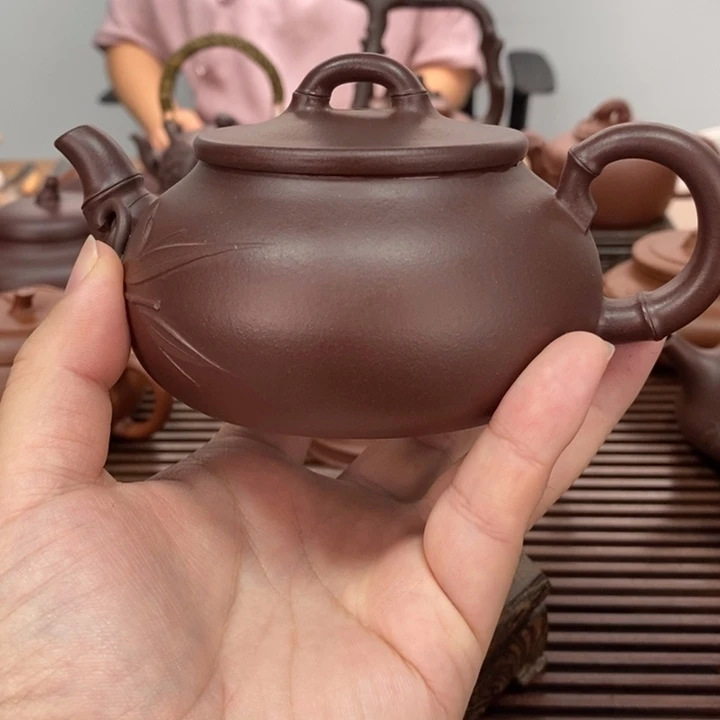 茶壶紫砂如意竹紫泥230毫升