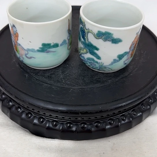 用***5手工绘画斗彩＿对杯