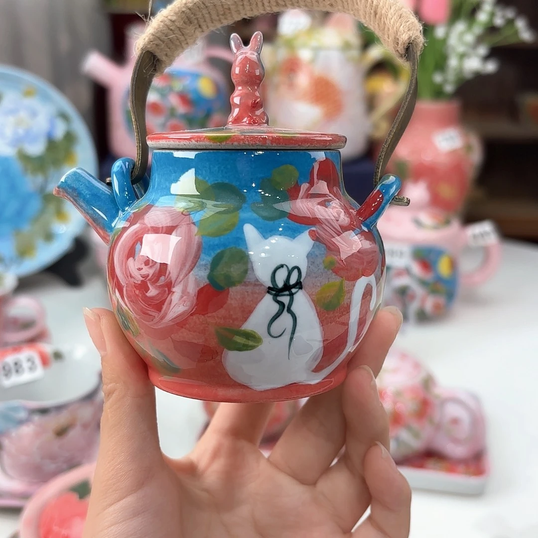 景德镇手绘高温釉下彩陶瓷茶具