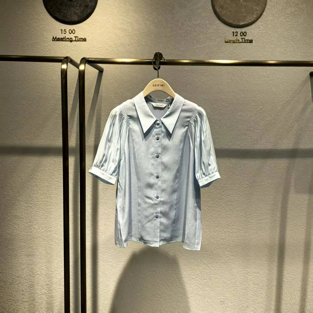 诗凡黎2025秋装新款休闲衬衫3G7121341-598