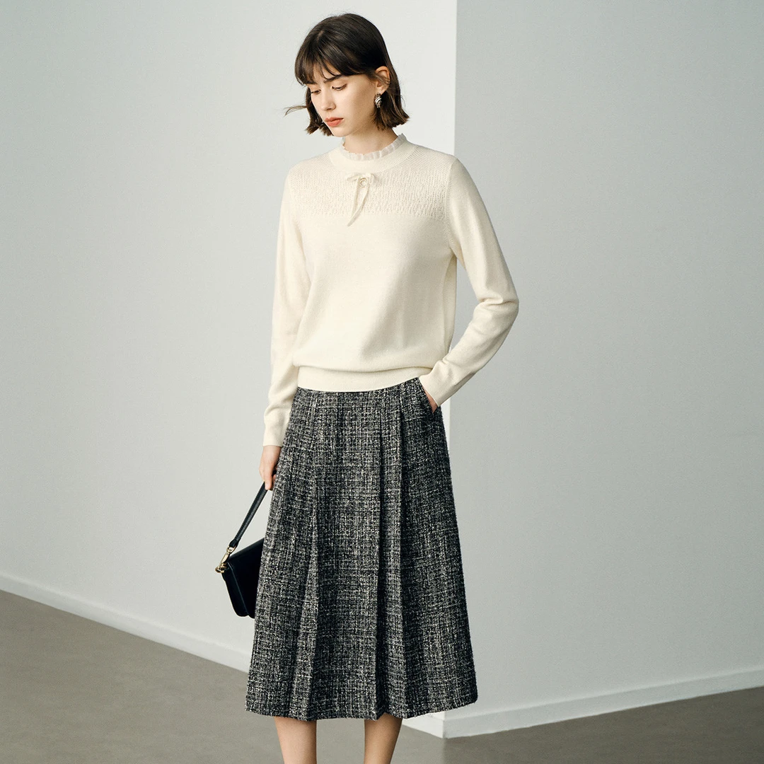 颜域小香风遮肉显瘦半身裙女2025通勤高腰半裙中长款