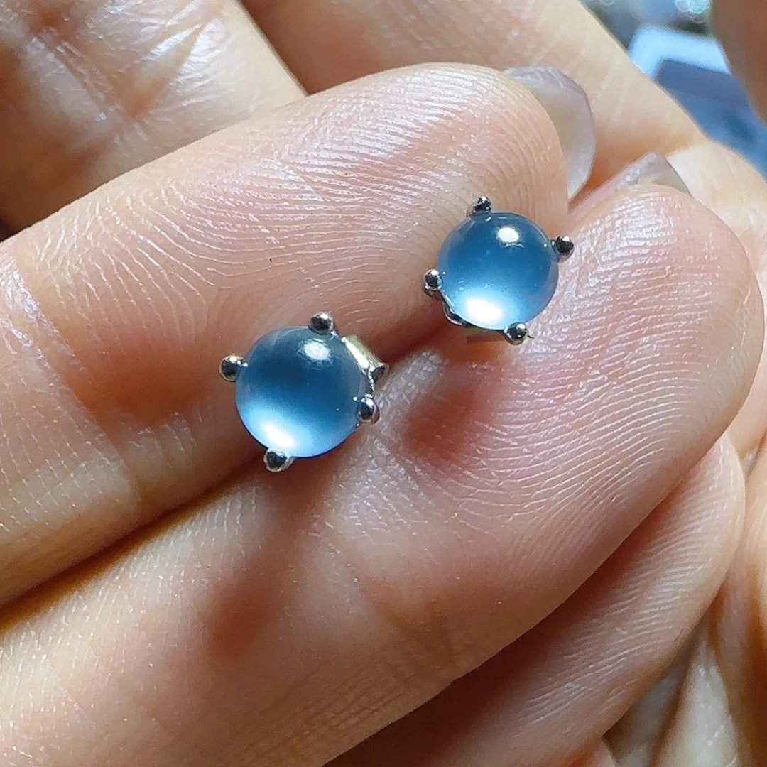 翡翠耳饰银S925镶嵌翡翠130