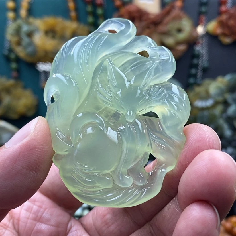 【闪购商品】蛇纹石玉未镶嵌吊坠秋****浅