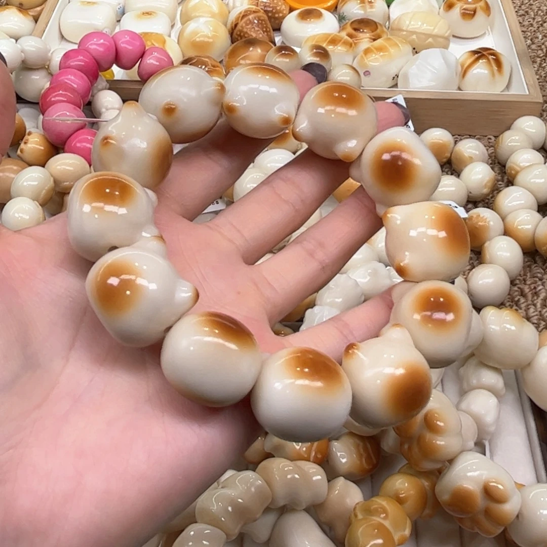 手串菩提根/象牙果9.19.46象牙果碳烤猫头微瑕