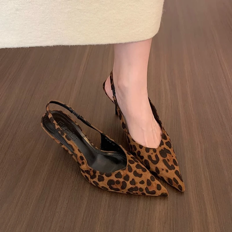 韩版尖头单鞋高跟鞋子法式包头凉鞋女鞋春夏新款百搭高跟凉拖鞋女