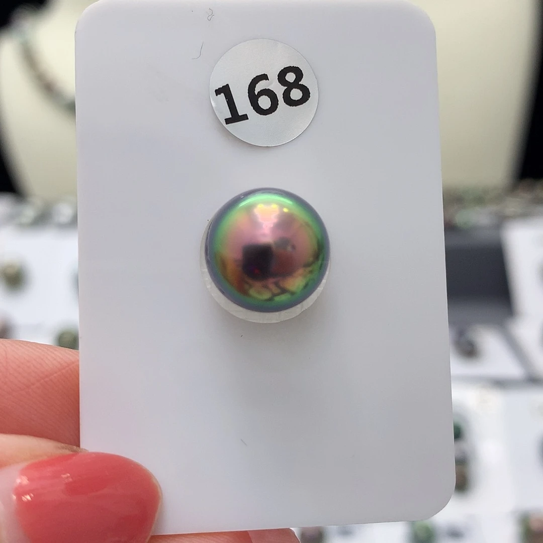 未镶嵌裸珠定制海水珍珠11mm电光彩虹大溪地