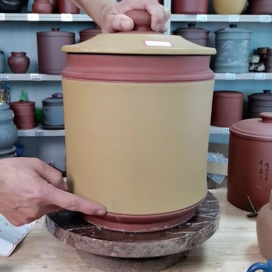 紫砂茶叶罐瑕疵品素面宝塔8050