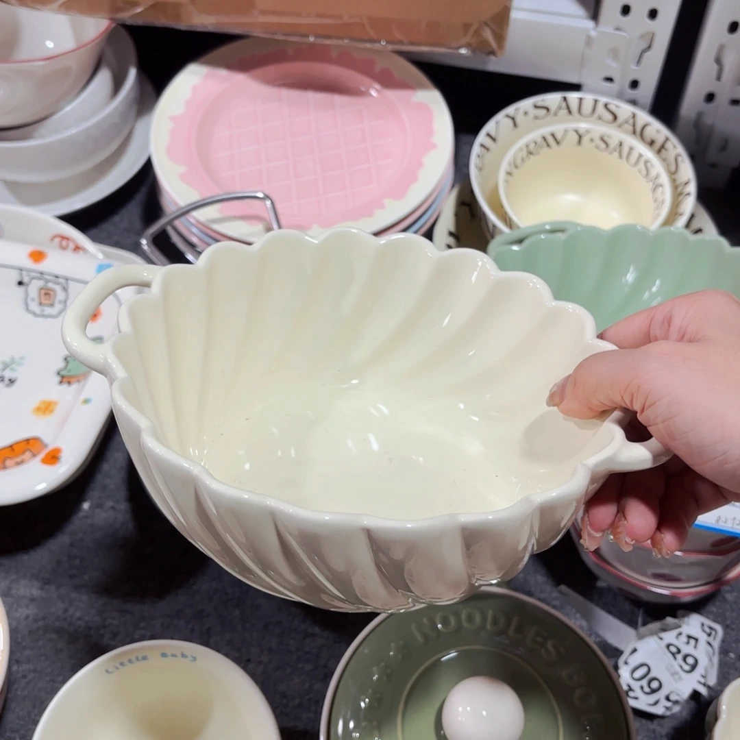 陶瓷8寸双耳大碗。