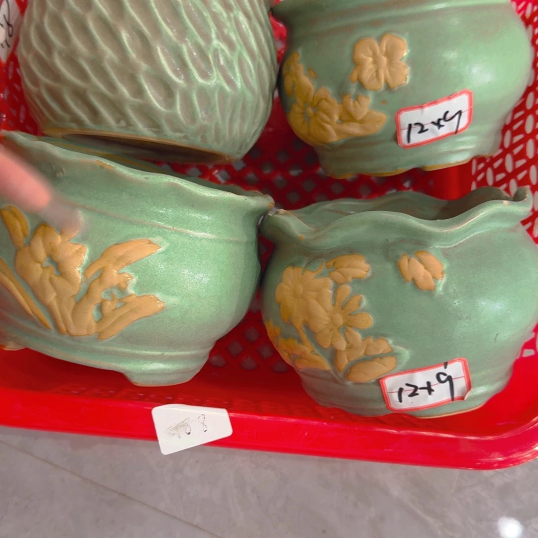 紫砂花盆粗陶精雕